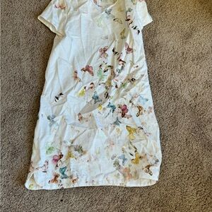 Zara Kids Elegant White Dress with Colorful Butterfly Design